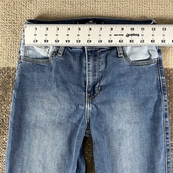 Hollister Jeans Women 3L (26X34)‎ Blue Two Toned Curvy High Rise Vintage Flare - Picture 7 of 10